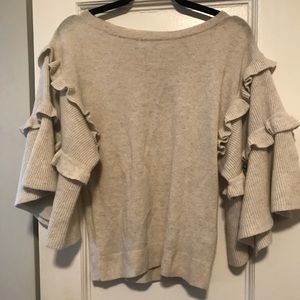 Club Monaco Ruffle Sleeve Cashmere Sweater